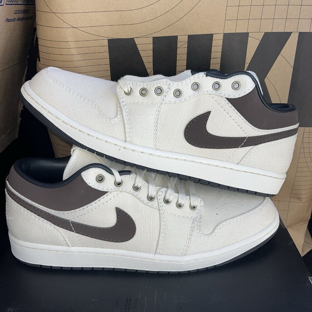 NEW Nike Air Jordan 1 Low Pale Ivory Baroque Brown IB8058-110 Men Size 9